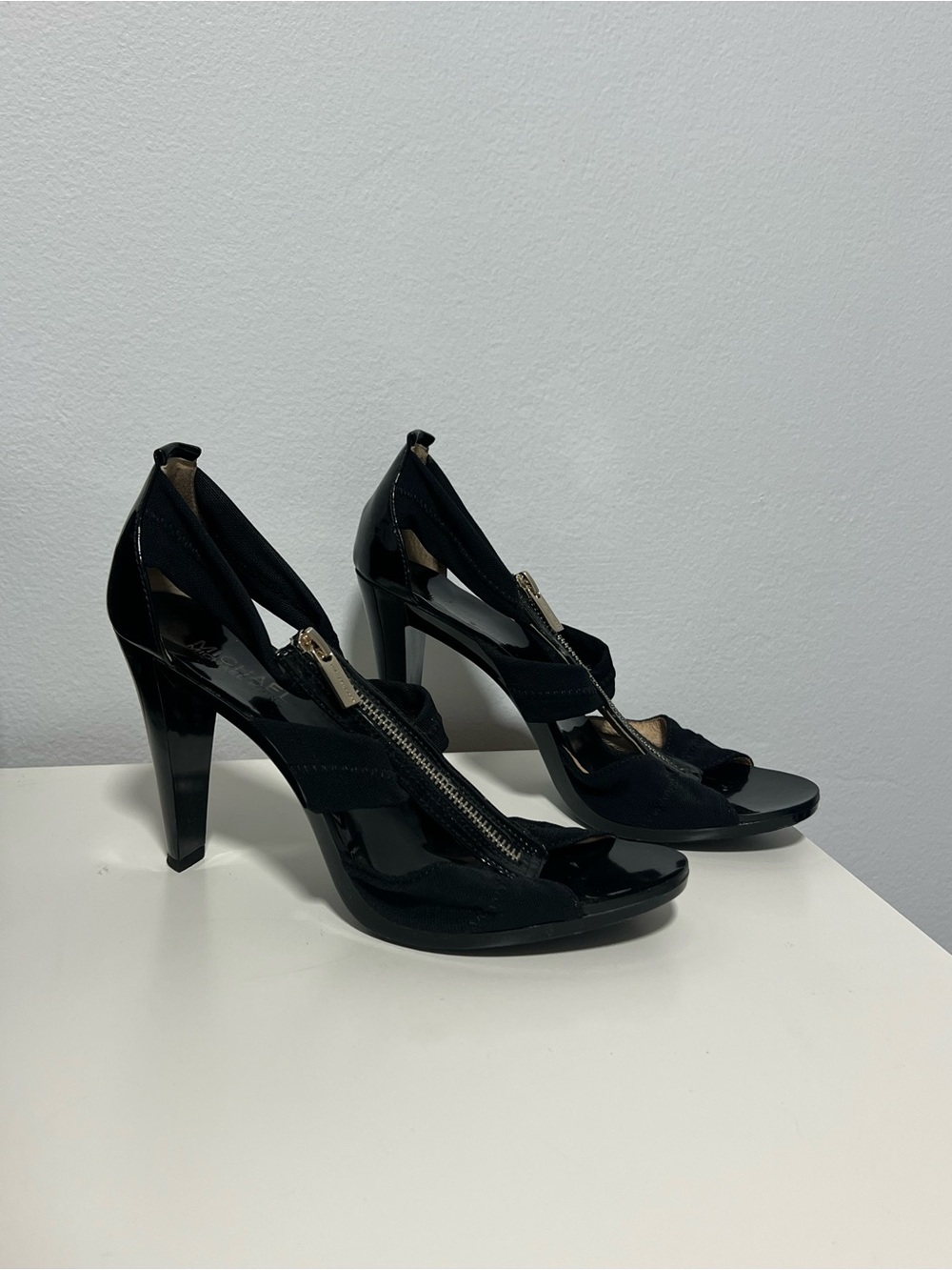 MICHAEL Michael Kors Black Zip-Front High Heels